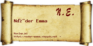 Néder Emma névjegykártya